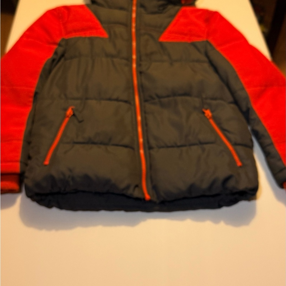 Falls Creek Orange and Gray Kids Puffer Jacket
